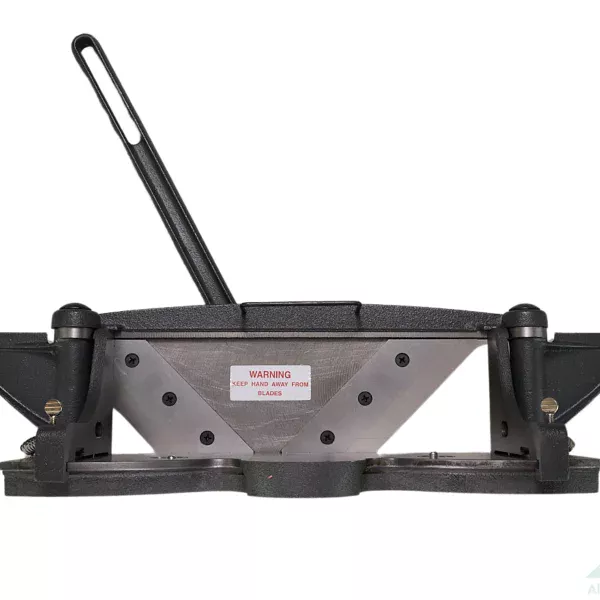 Mitre trimmer front view Mitre Trimmer / Moulding Guillotine