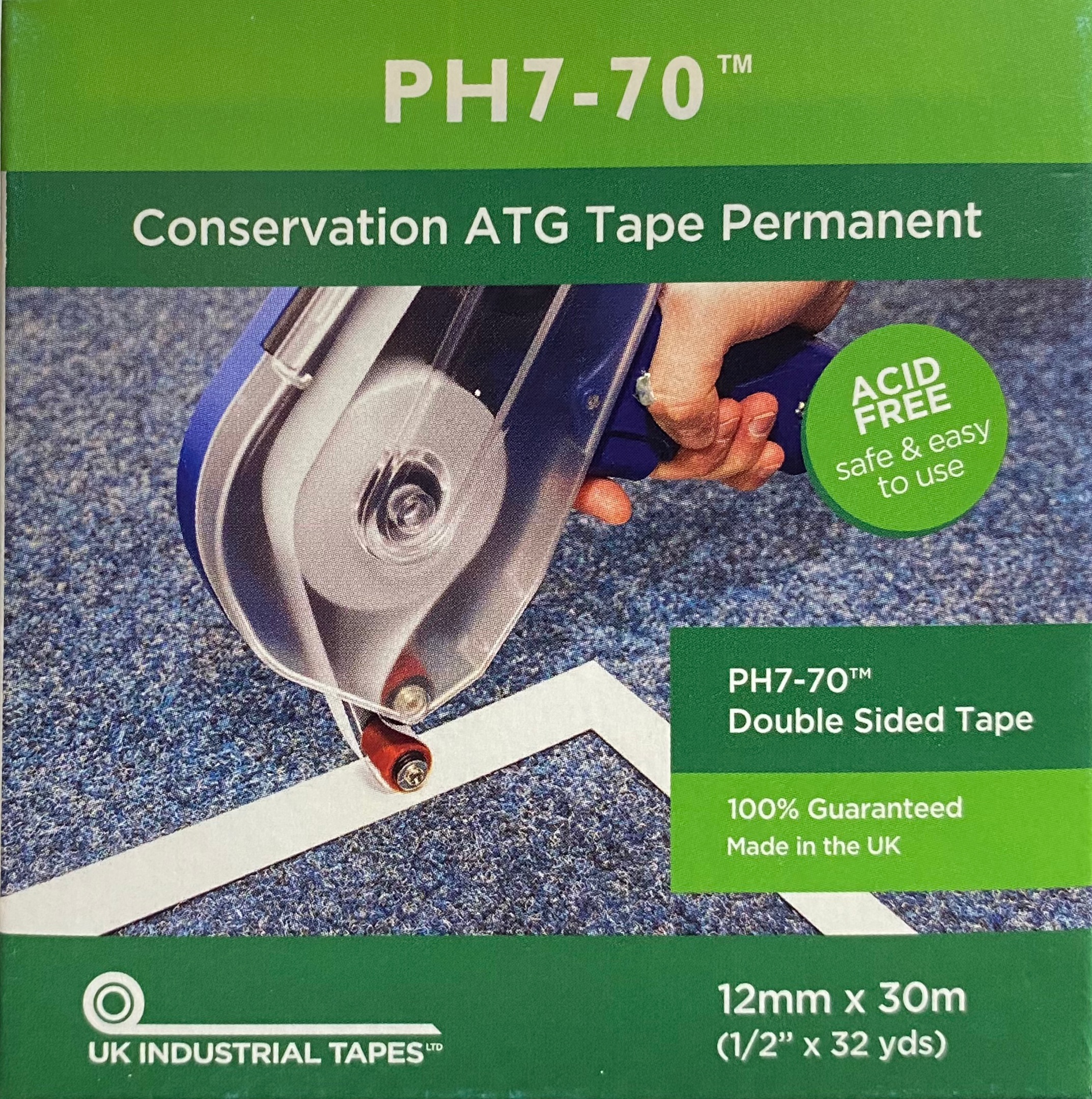 2 Rolls of 25mm x 66m PH7-70 Acid Free Conservation Tape Hinging Mounts &  Prints