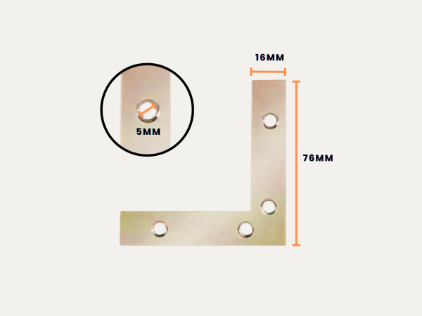 L-Repair Plate - large - brass size L-Repair Plate - Large