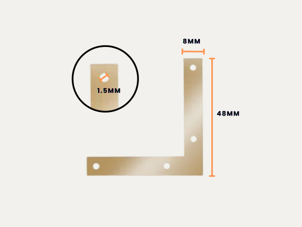 L-Repair Plate - small - brass size L-Repair Plate - Small
