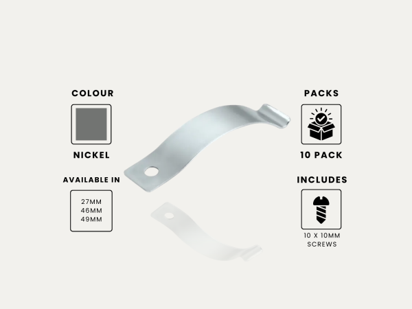 Spring clips Nickel with bg reflect Spring Clips - 10 Pack