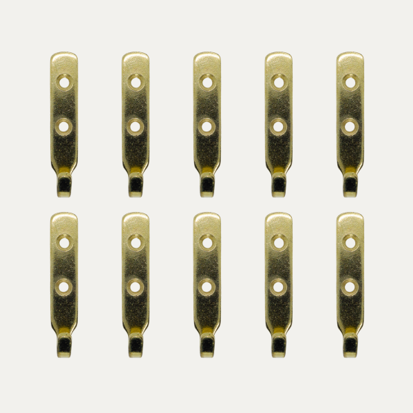 Plate Hook - 62 mm - Brass Plated - 10 Pack