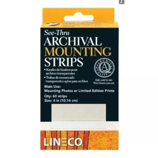 Lineco See Thru Archival Mounting Strips 100mm - 60 Pack
