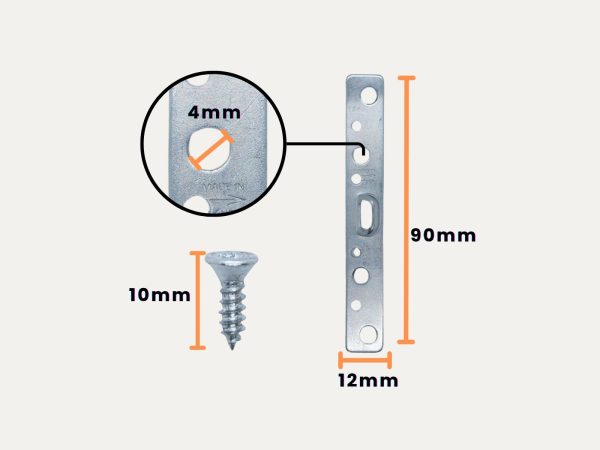 Anchor plate 4 hole 90mm sizes Anchor Plates 90mm (4 hole) 10 pack