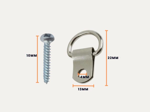 small frame fixing pack D rings single small and screw size Small Frame Fixing Pack